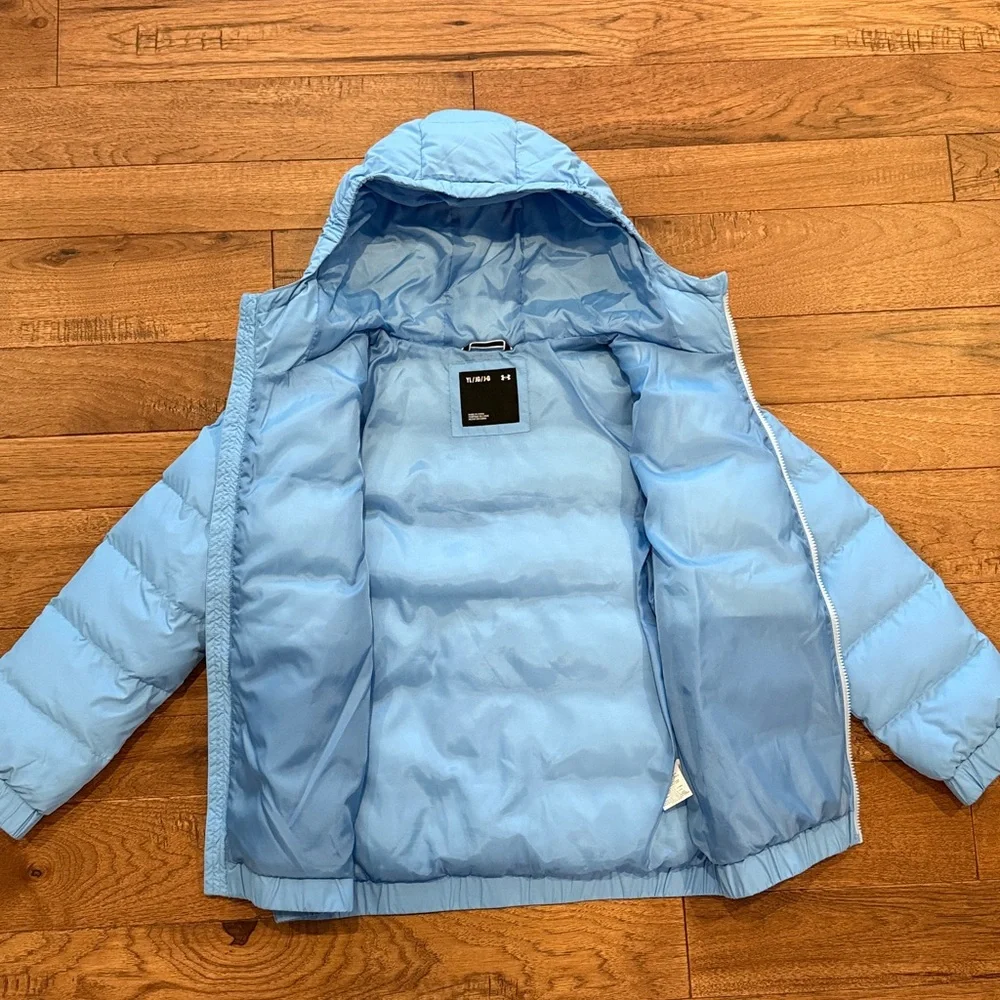 UA Under Armour Girls Prime Puffer Jacket - Size YL - Horizon Blue